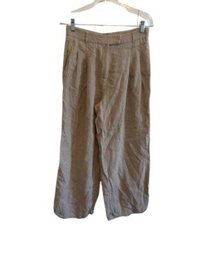Free People Wide Leg Linen Pant Tan Size 0